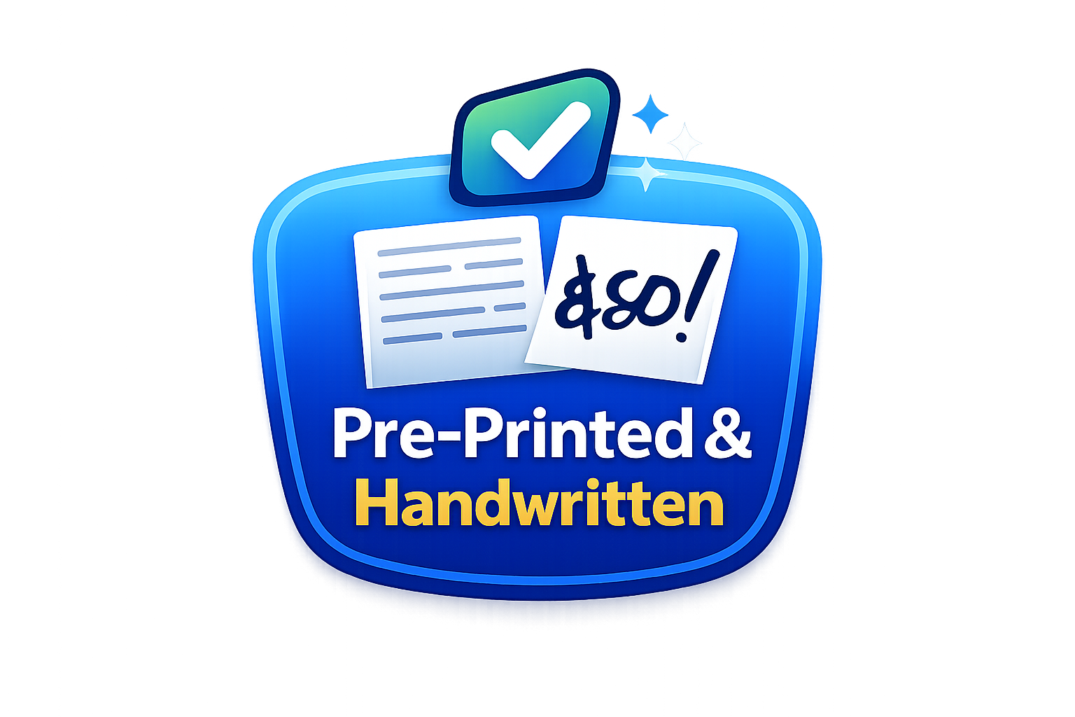 Pre-printed and handwritten