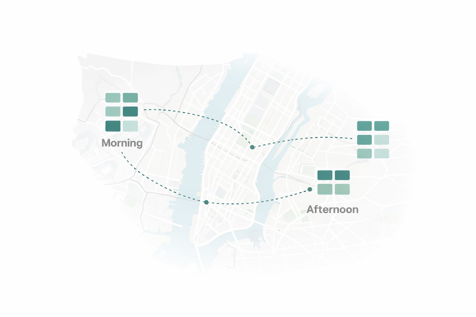 Geographic grouping and travel-aware scheduling visualization